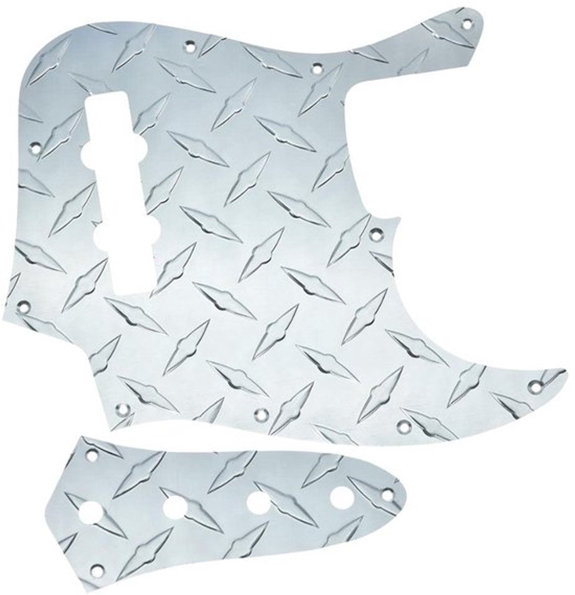 Diamond Plate 4 String Jazz J Bass Pickguard met metalen aluminium JB controleplaat en schroeven voor Amerikaanse/Mexicaanse FD Jazz Bass zilver