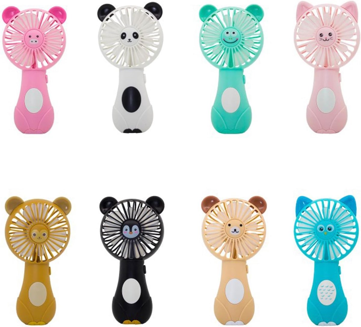 Mini Ventilator - Draagbare Koeler - Persoonlijk Comfort - Schattige Oren Design - 6.59 x 3.36 inch - Beer