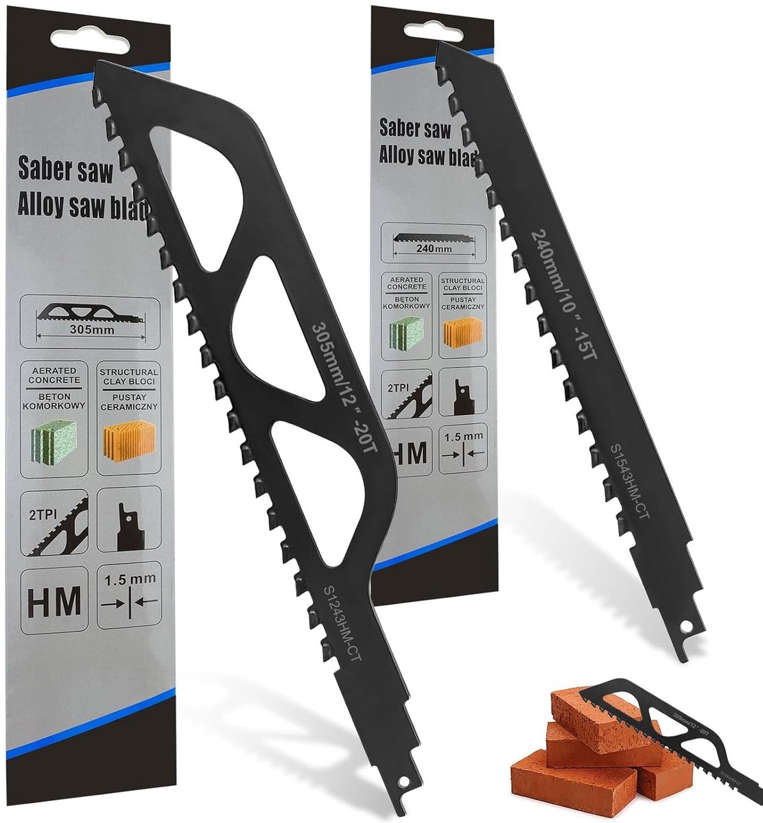 Zagen voor Betonnen en Houten Materialen, Carbide Zaagbladen 240-305mm voor Diverse Reciprozagen en Snijaccessoires