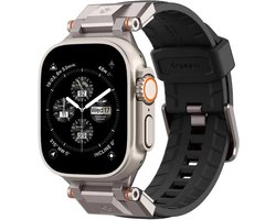 Spigen DuraPro Armor PU Bandje voor Apple Watch 1/2/3/4/5/6/7/8/9/10/SE/Ultra - 49MM / 46MM / 45MM / 44MM / 42MM - Zwart