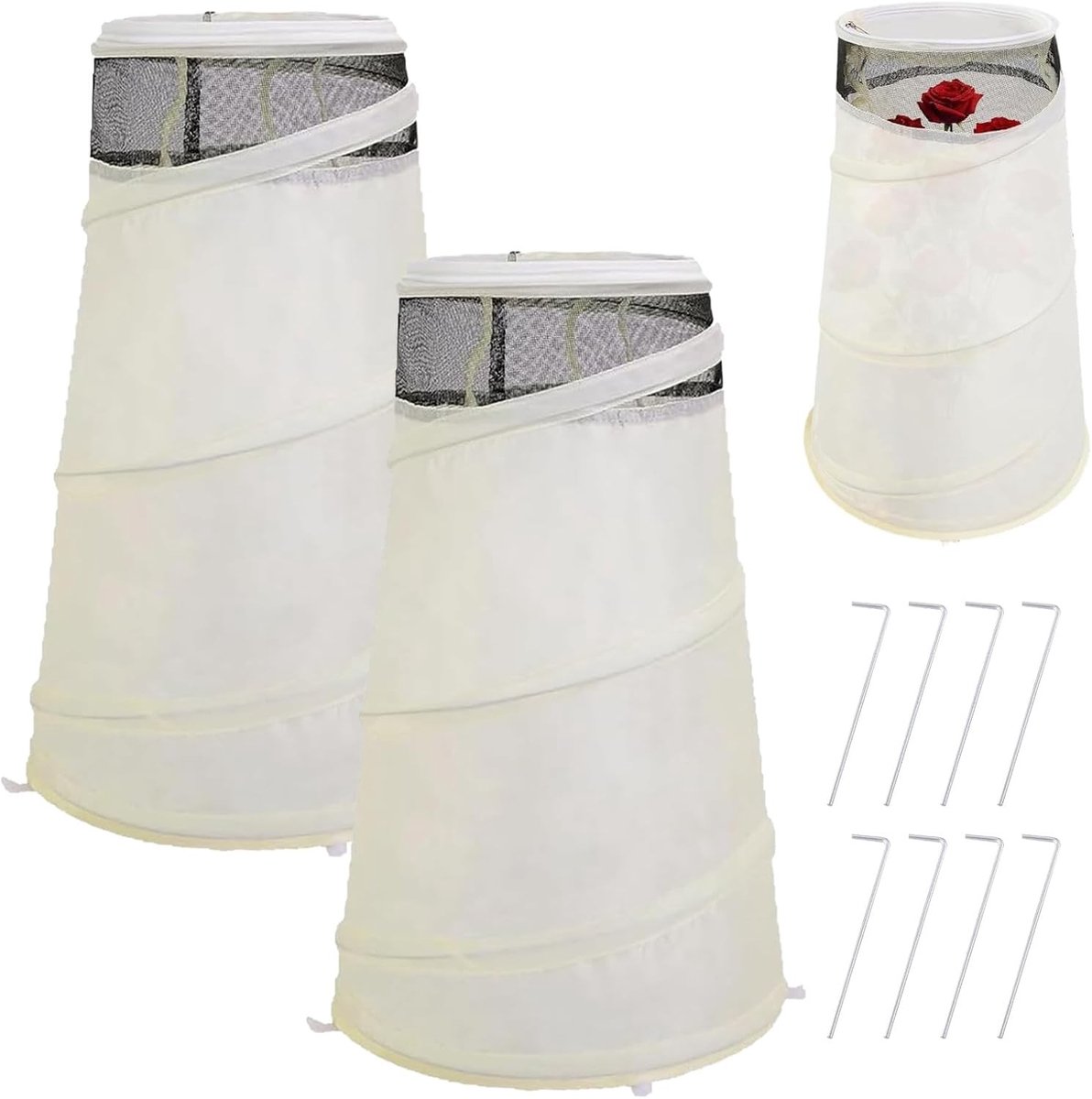 Roze pop-up winterbescherming voor rozenstruiken, 50,8 x 33 x 22,9 cm, vorstbescherming, dierenwering en tuinaccessoires