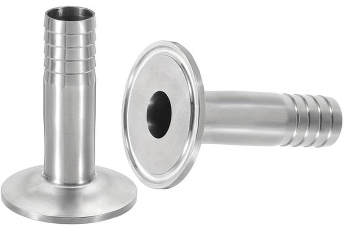 Tri Clamp 1,5" naar 3/4" Slang Barbed Adapter - 304 RVS - 2 Stuks