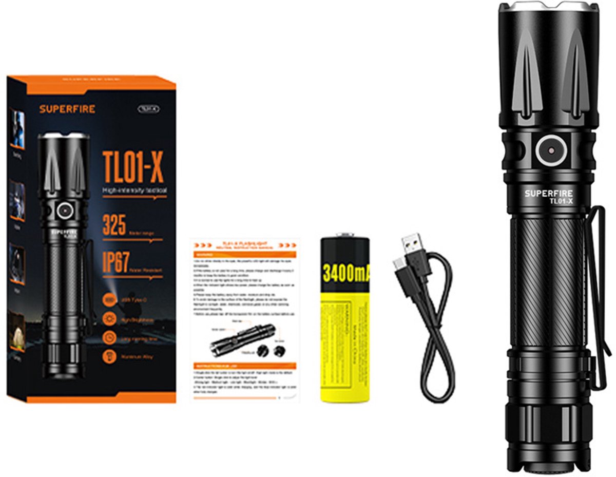 Superfire Uv-Zaklamp Tl01-X Voor Het Detecteren Van Verontreiniging In Het Productieproces.
