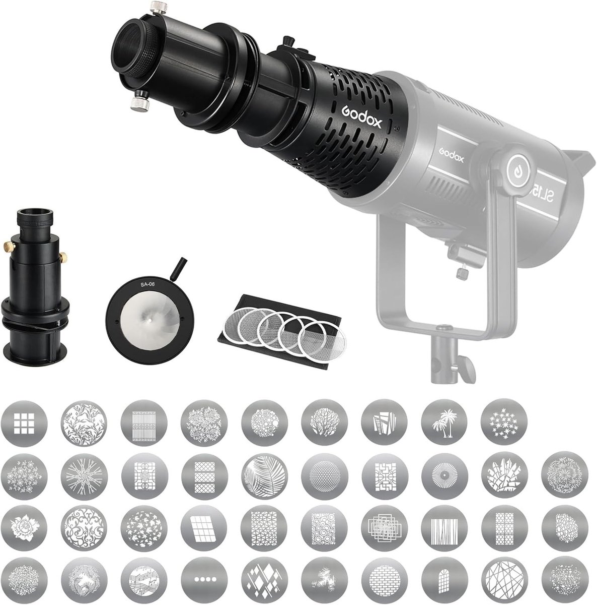 Optische Snoot Kit voor Bowens Mount met Projectie Bevestiging - Geschikt voor Alle Bowens Mounts en Verlichting