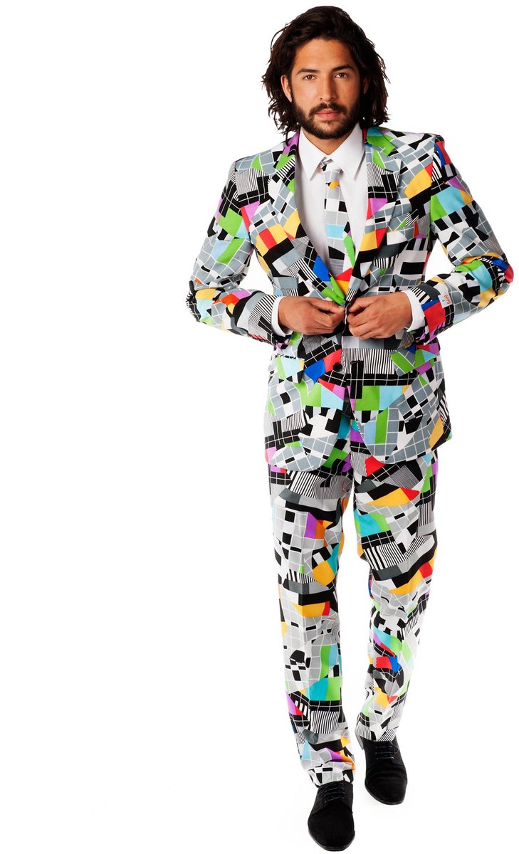 OppoSuits Testival - Mannen Kostuum - Verkleedpak - Carnavalskleding - Gekleurd - Carnaval - Maat EU 58