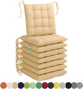 Lavea® Stoelkussens 40x40 cm, Set van 8 – Zitkussen & Stoelpads voor Binnen en Buiten – Comfortabel, Wasbaar en Duurzaam – Zandkleur