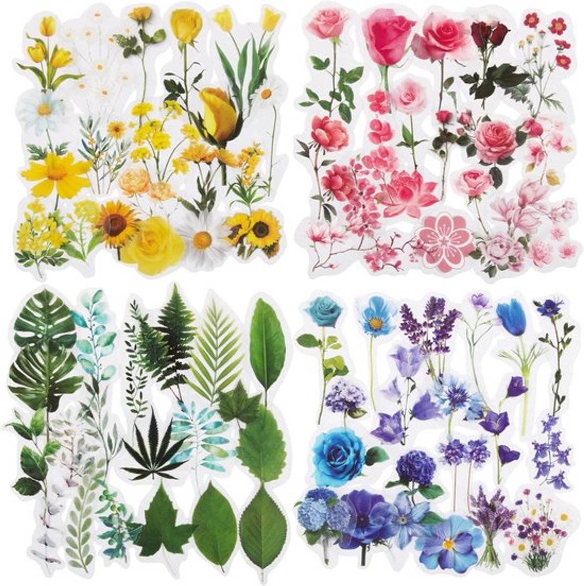 160 vintage transparante zelfklevende bloemstickers in diverse ontwerpen, ideaal voor scrapbooking, knutselen en het versieren van kerstkaarten met een elegante uitstraling