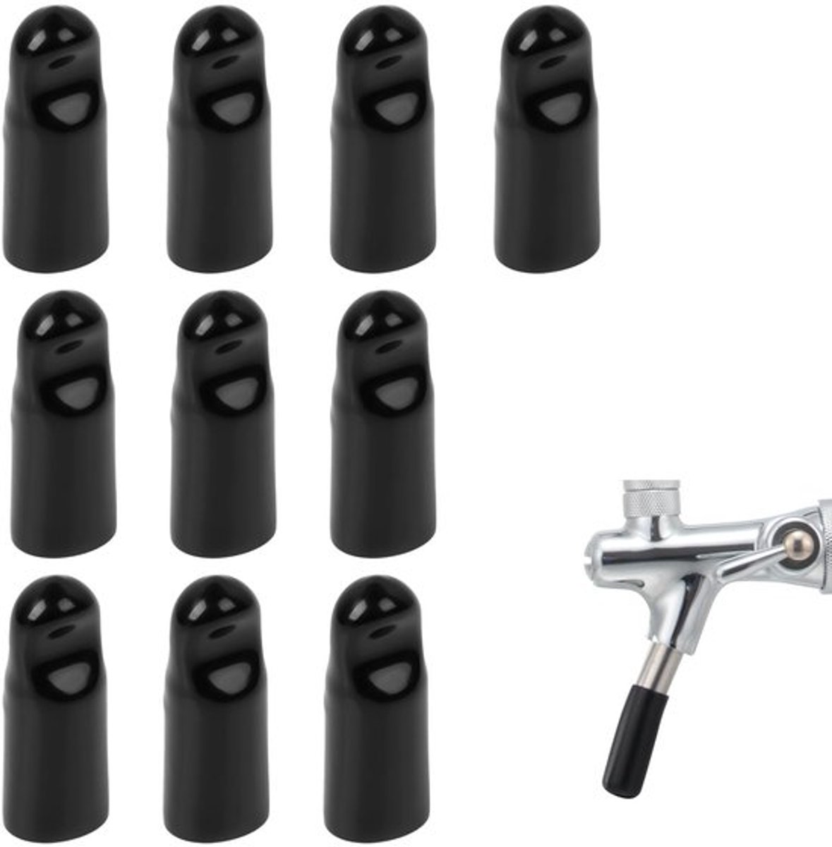 Tapdeksel - Zwart - Rubberen Bescherming voor Bierkranen (10 Stuks)