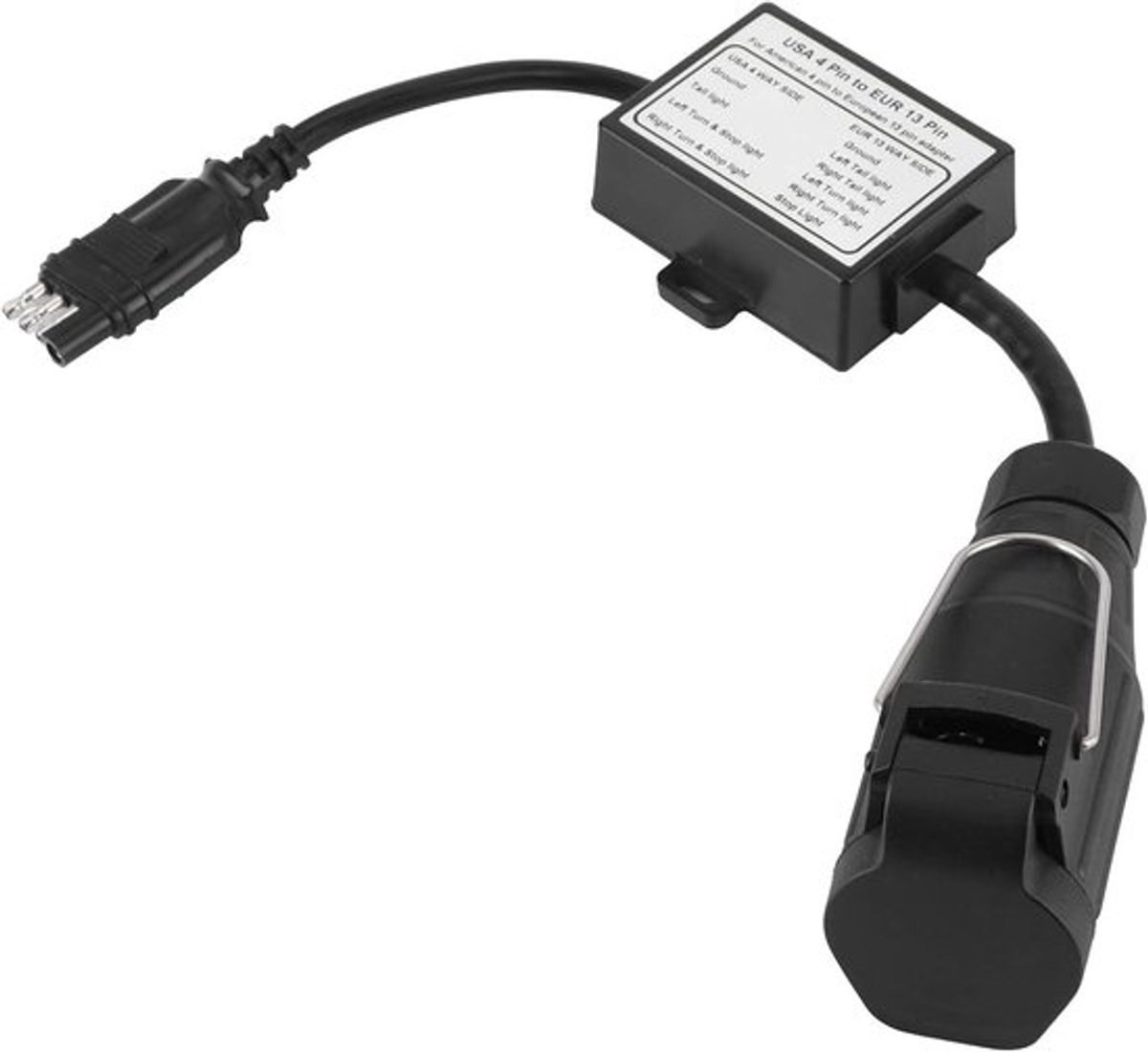 Trailer Connector Light Inverter - Amerikaanse 4 Pin Flat Plug - EU 13 Pin Round Plug - Draagbare Adapter Socket