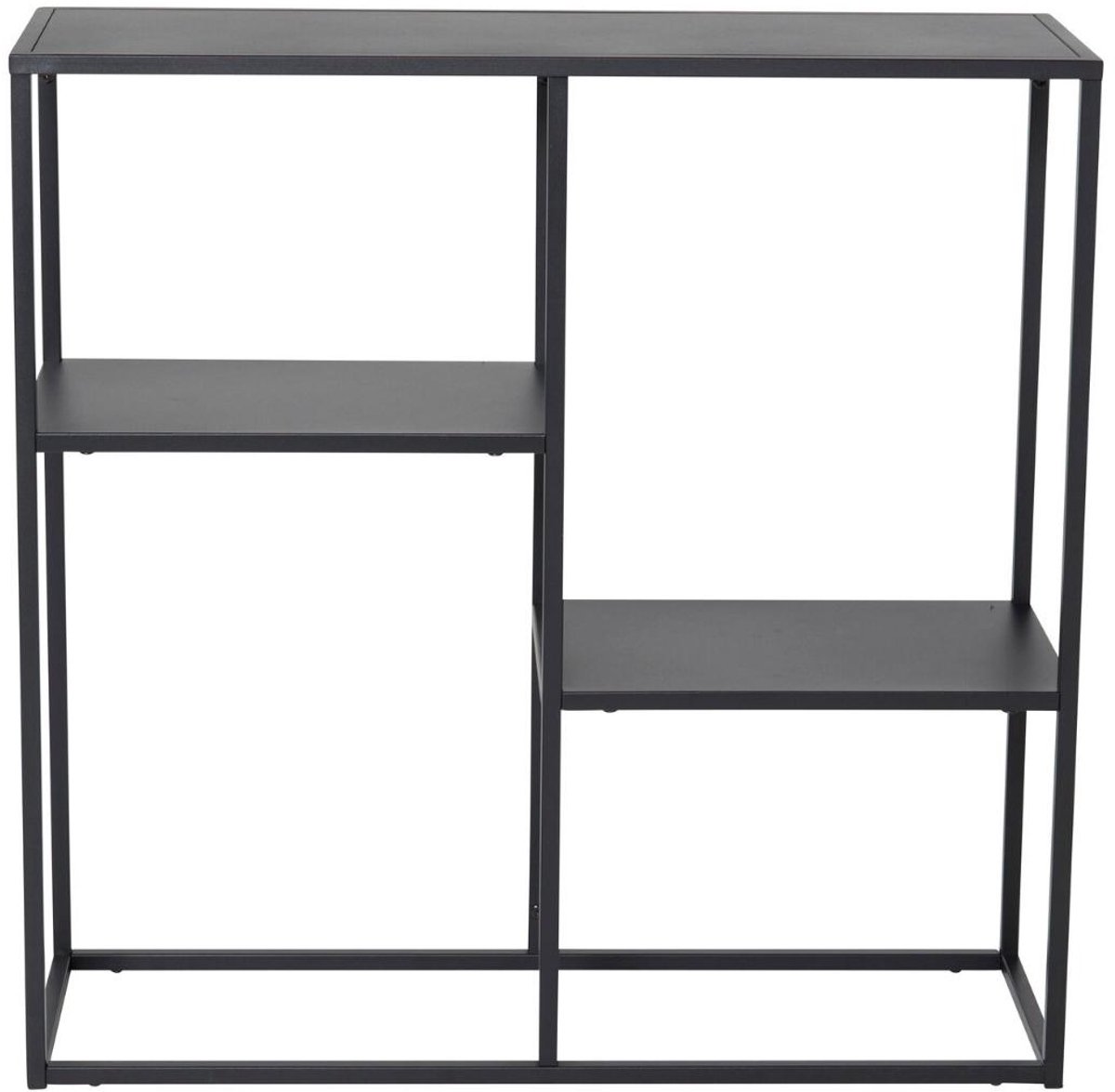 Staal wandkast 3 planken zwart.