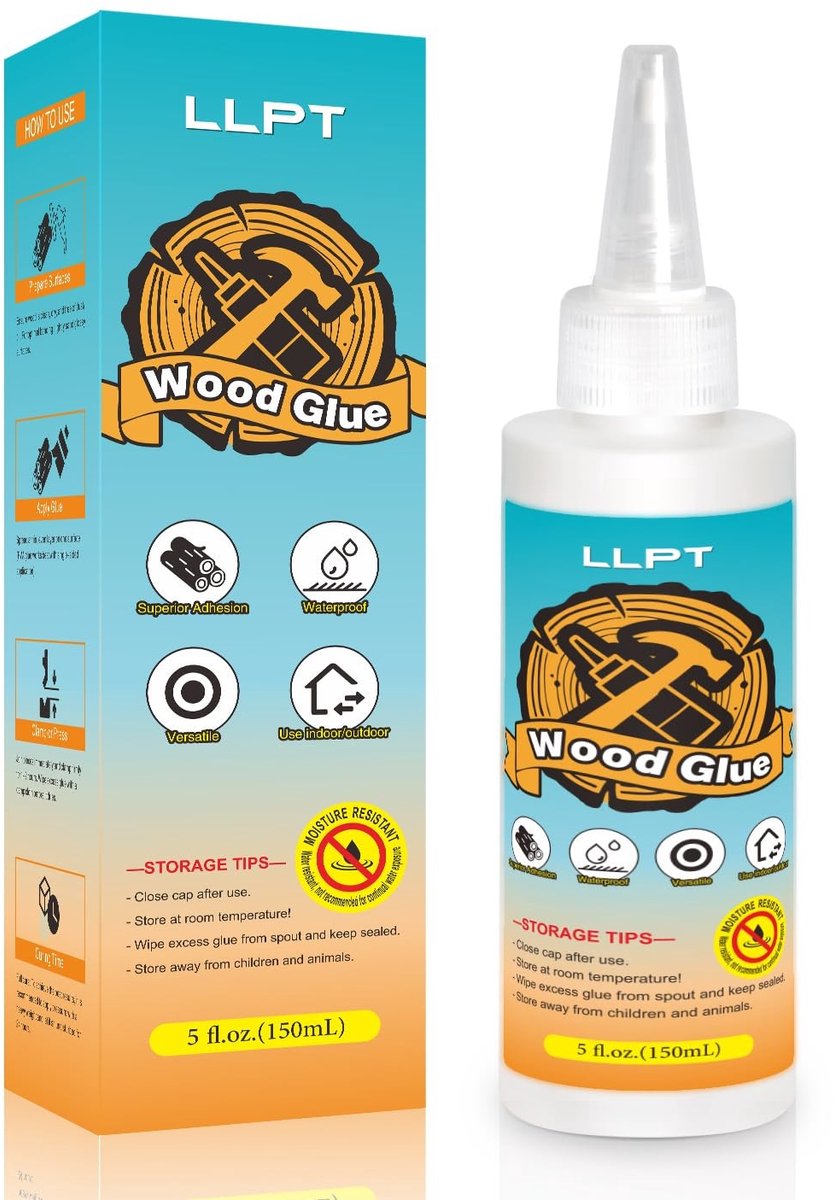 Sterke en Waterproof Houtlijm voor Buiten, Universele Houtlijm voor Meubelconstructie, DIY en Houtbewerking - 150ml