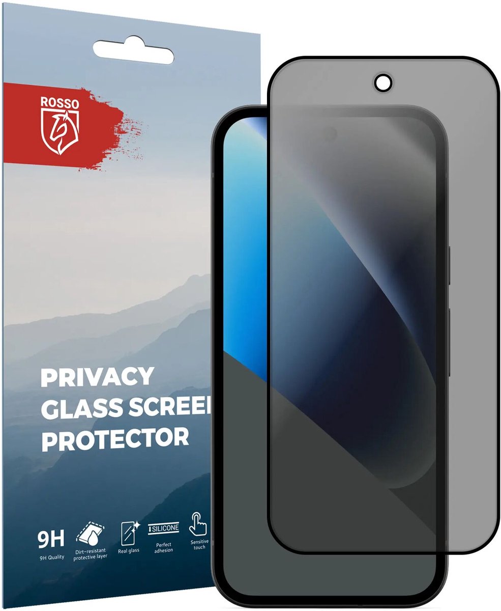 Rosso Privacy Screen Protector Geschikt voor Google Pixel 10a - 9H Gehard Glas - Case Friendly Tempered Glass - Eenvoudige Installatie