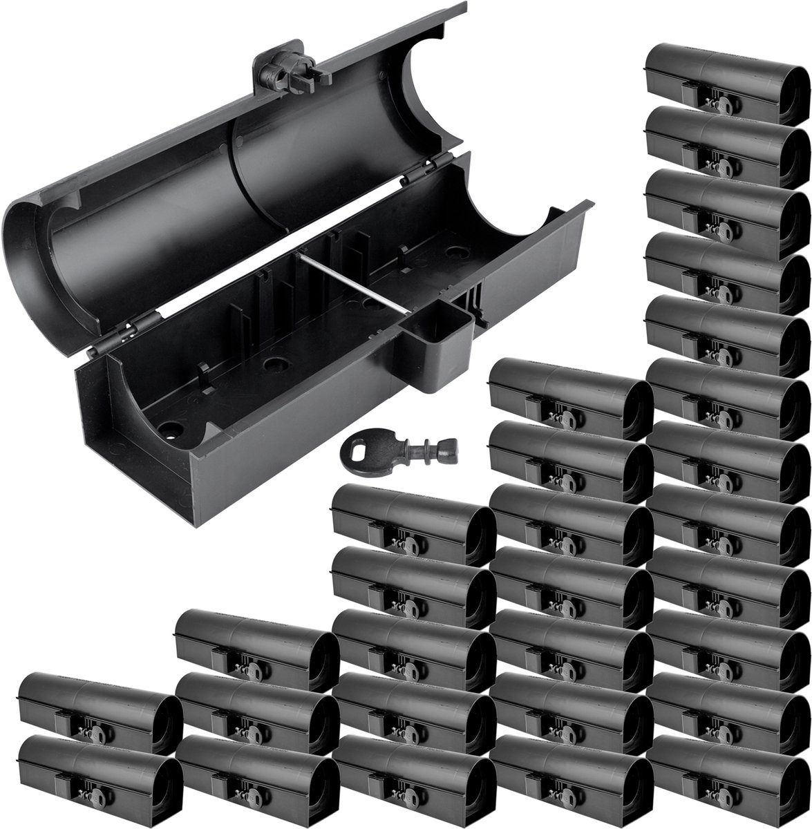 30 x Aasstation Rattenset Aasbox Tuinpijp Muizenval Muizen Rattenaasbox Rattenaasstation Rattenval Kinderen Huisdierveilig Aasbox Petigi