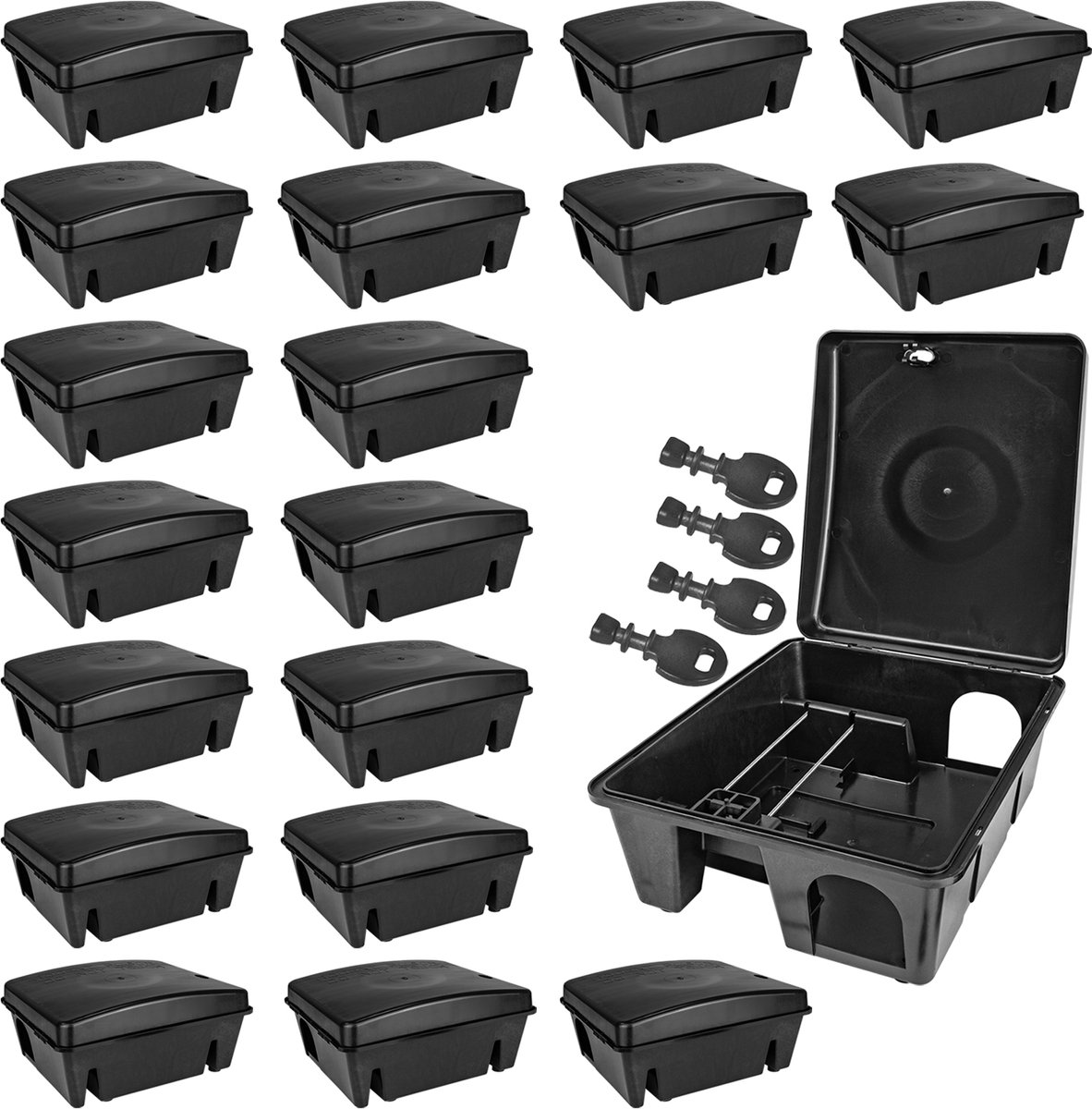 20x aasstation ratten muizen aasdoos tuin muizenval rattenaasdoos doos rattenval rattenaasstation kinderen huisdierveilige aasdoos cadeau Petigi