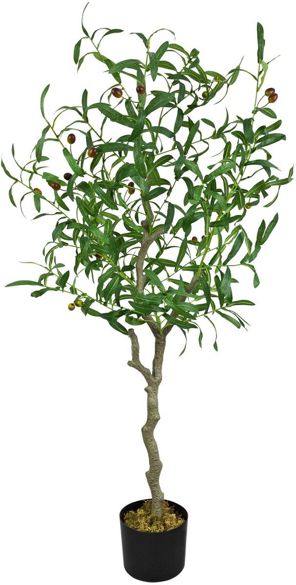 Decovego Kunstolijfboom, Levensechte Uitstraling, Kunstplant, 125 cm, voor Binnengebruik, Onderhoudsvriendelijk & Allergievriendelijk