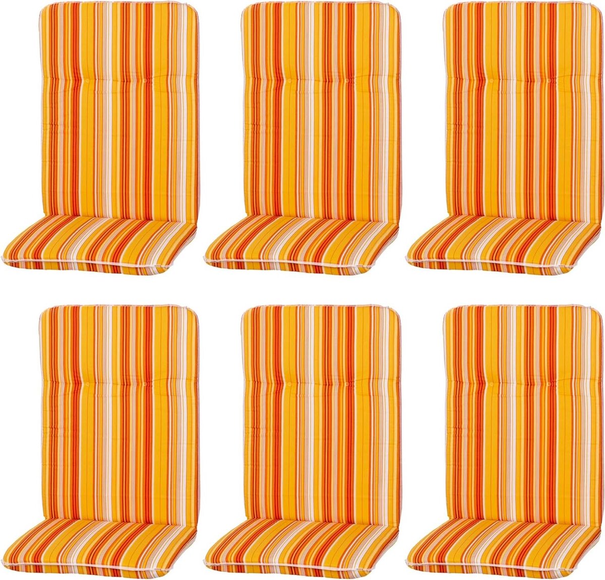 Tuinkussens Hoge Rugleuning - Stoelkussens Set - Comfortabel Zitten - UV-Bestendige Stof - 114 x 47 cm - Gestreept