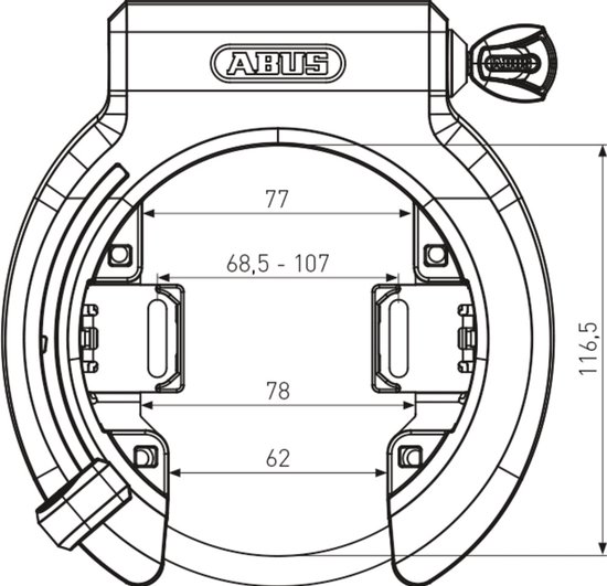 Fietsslot ABUS Ringslot - Granit XPlus™ 6950 AM R (hangverpakking) - Security level 10 - ART 2 - Geschikt voor elektrische fietsen en stadsfietsen — afbeelding 4