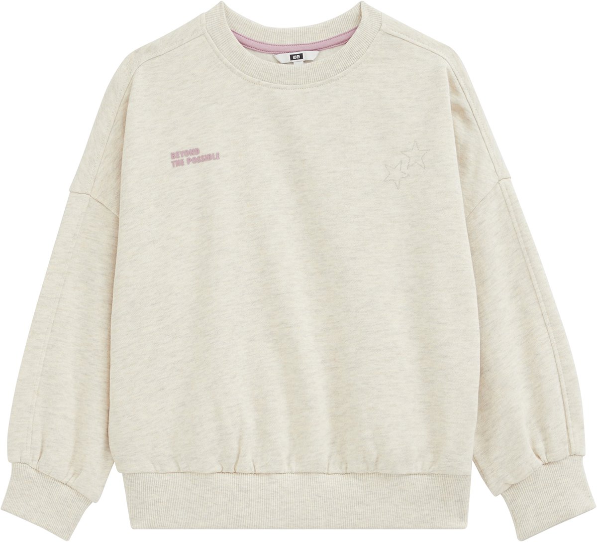 WE Fashion Meisjes oversized sweater met print en embroidery