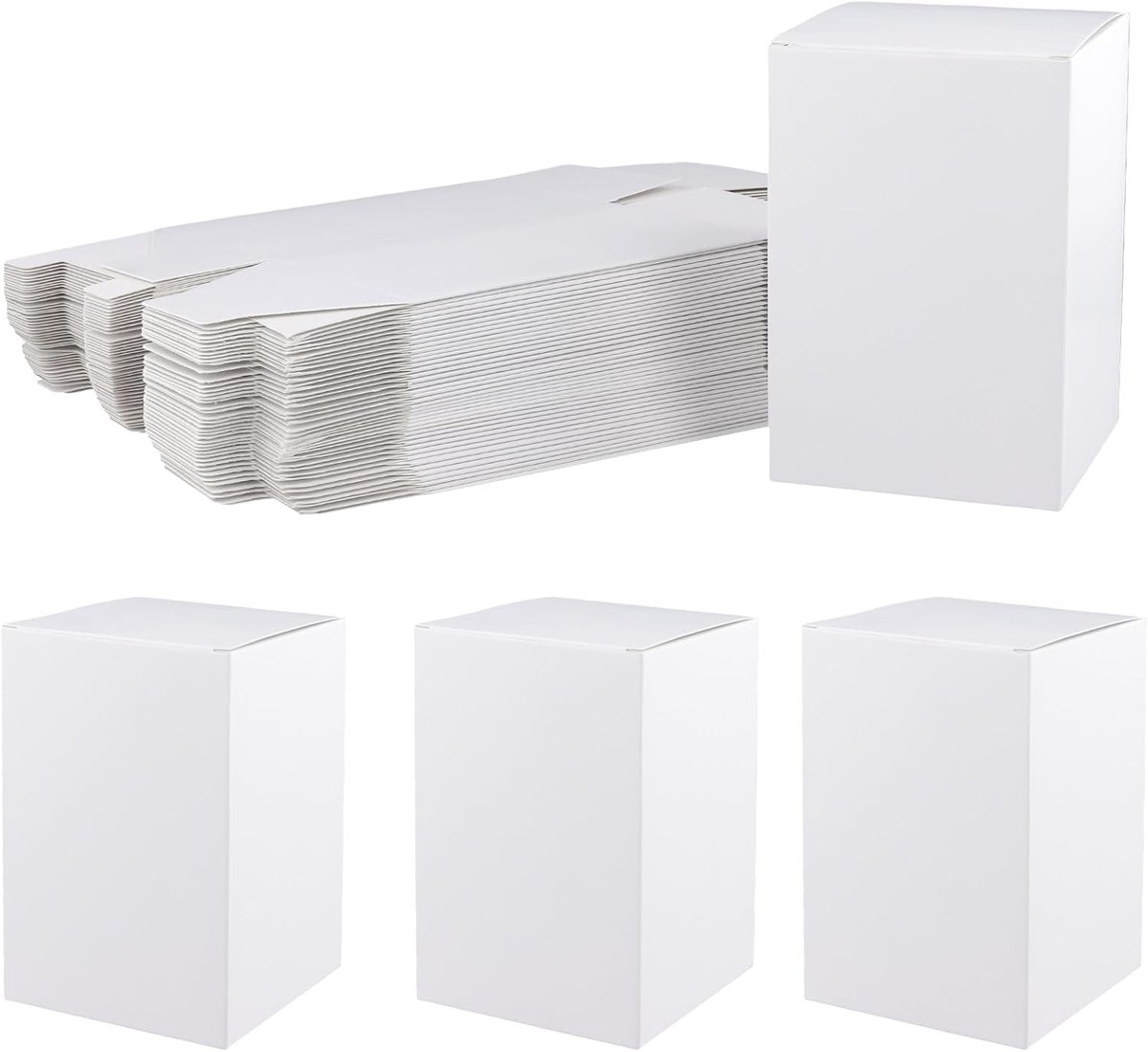 40 Stuks Kleine Witte Papieren Cadeau Dozen met Deksel 10x10x15cm voor Bruiloft, Verjaardag en Verpakking
