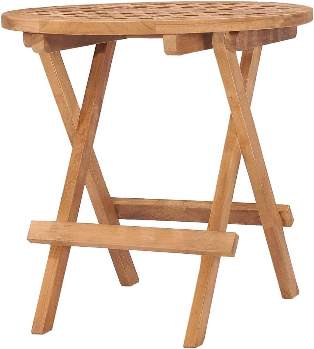 Inklapbare tuintafel - Picknicktafel bijzettafel - Buiten zitten - Massief teakhout - 50 x 50 x 50 cm - Natuurlijk