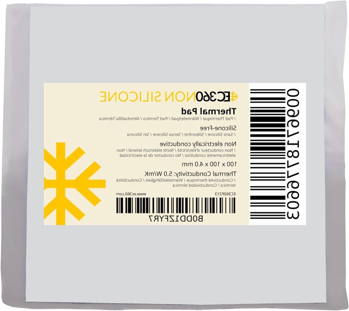 Thermische Pad - Koelpads - Warmteafvoer - Siliconenvrij - 100x100x4mm - Grijs
