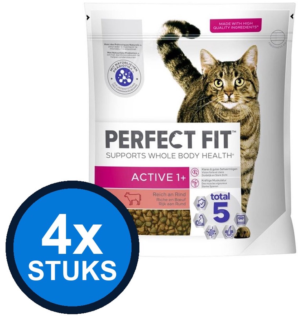 Perfect Fit Perfect Fit - droog adult active rund 1,4kg - Kattenvoer - 1.4 kg