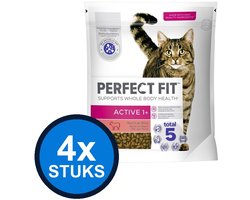 4x Perfect Fit - droog adult active rund 1,4kg - Kattenvoer - 1.4 kg