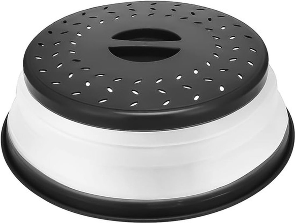 Zwarte Magnetron Voedsel Deksel, Magnetron Voedsel Spetter Bescherming, Magnetron Inklapbaar Voedsel Deksel met Ventilatie Stoom en Handvat