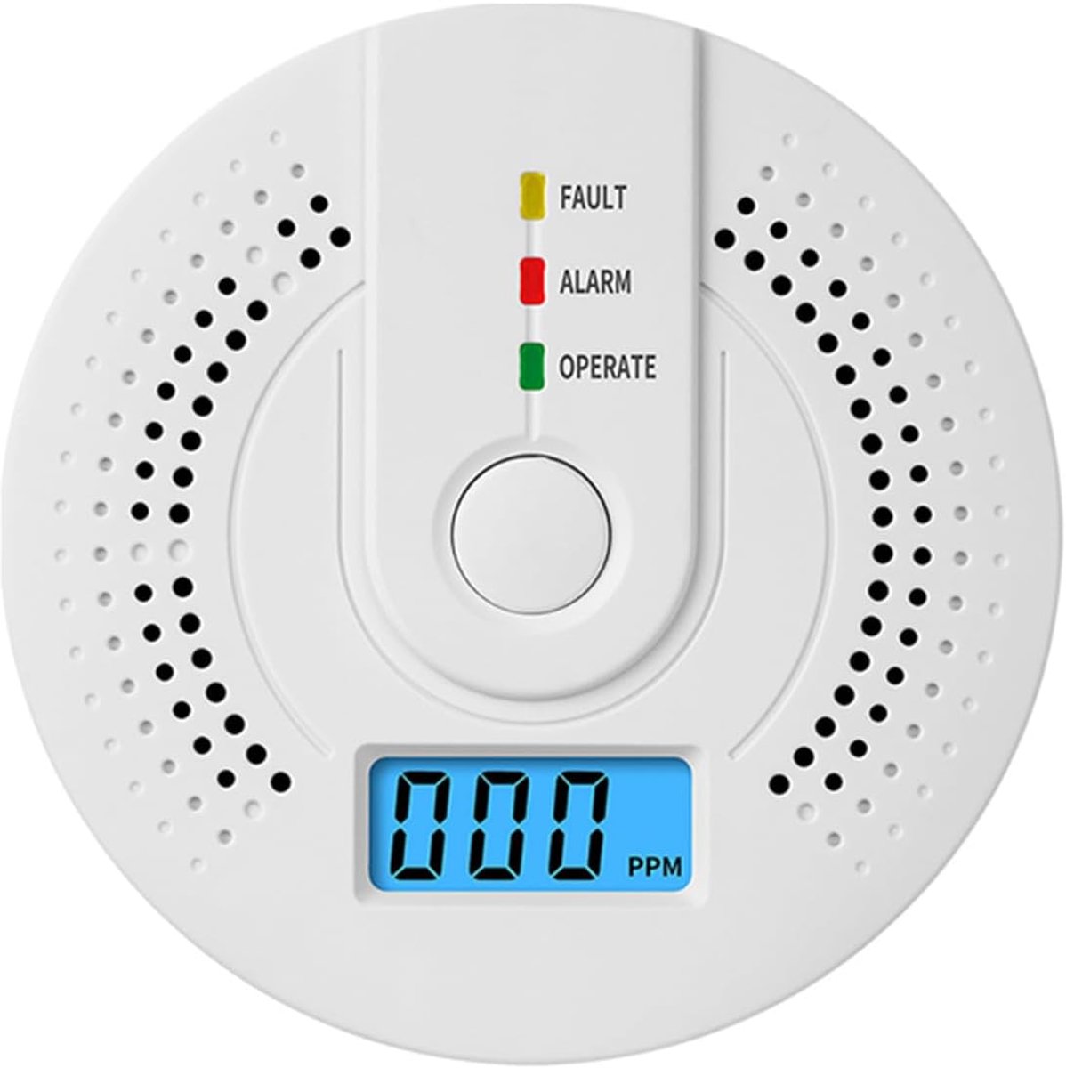 QTTVBTNA -Koolmonoxidmelder - CO-Detector - Gasalarm - Direct Alarm Met Knipperlicht - Drie Indicatorlampjes - ABS Kunststof - Digitale Weergave En Testknop - 24/7 Bescherming Voor Thuis En Reizen - 1 Stuk