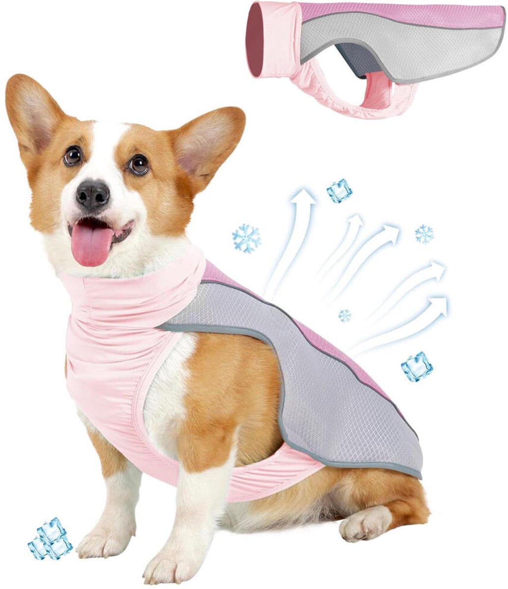 Koelvest Hond S - Cooling Vest - Koeljas Hond - IJszijde - Ademende Mesh Hondenjas - UV-bescherming - Verkoeling Hond - Verkoelende Harnas - Verkoelende Hondenvest - Coolvest - Verkoelende Jas - Roze