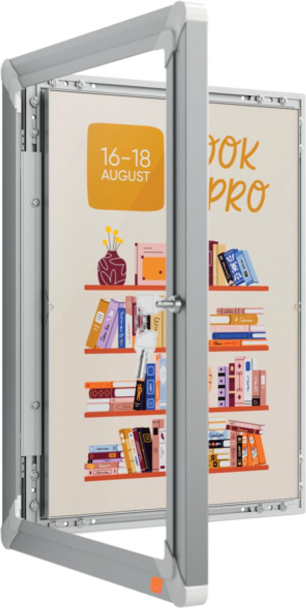 Nobo Premium Plus A3 Afsluitbare Clicklijst - Aluminum rand - incl. muurbevestiging Zilver