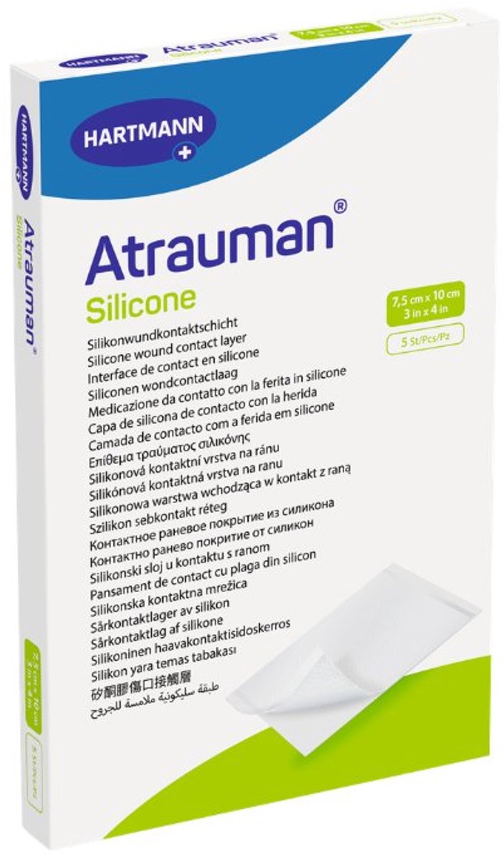 Atrauman Silicone - Wondcontactlaag - Steriel - 10 stuks - 7,5 x 10cm
