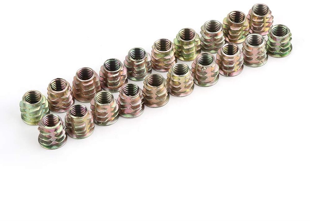 20 Stuks M8 Draadmoeren en Invoeren voor Houtbewerking, Hexagonale Moeren Set voor Meubelmontage en Klusprojecten (M8 x 13)