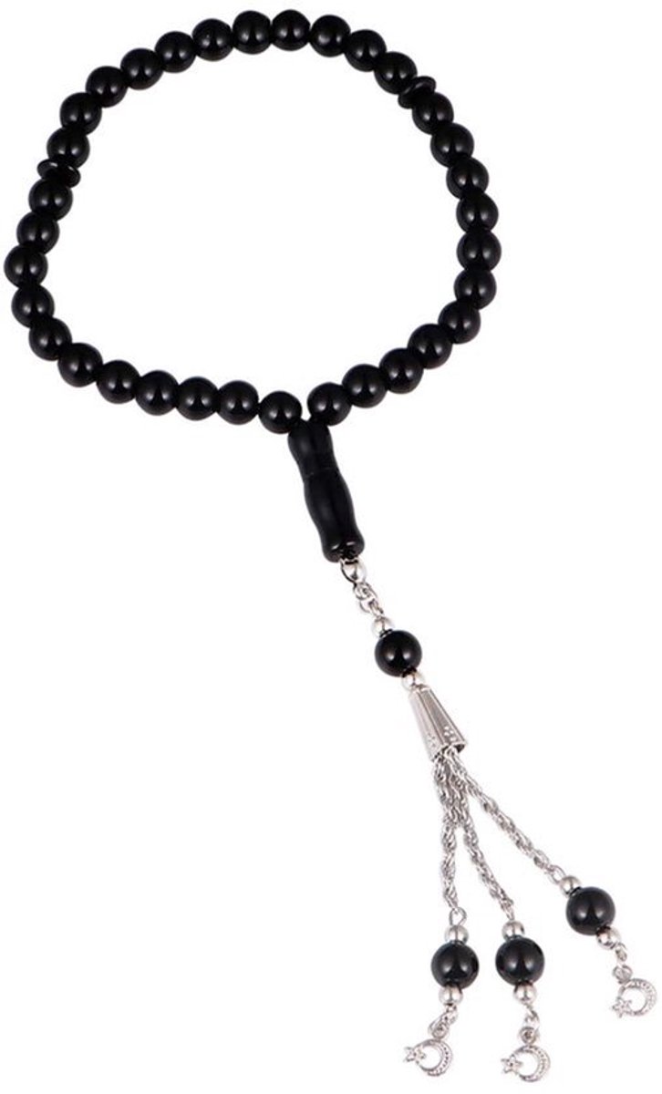 33-Delige Gebedsketting - Glass - Zwart - Ideaal voor Geschenken