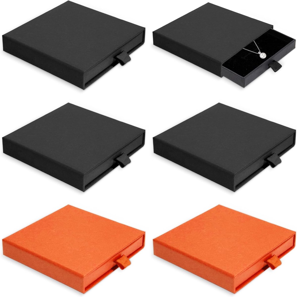 Elegante Mini Boîte voor Sieraden, 6 Stuks, Vierkante Dozen in 2 Kleuren voor Ringen, Oorbellen en Armbanden