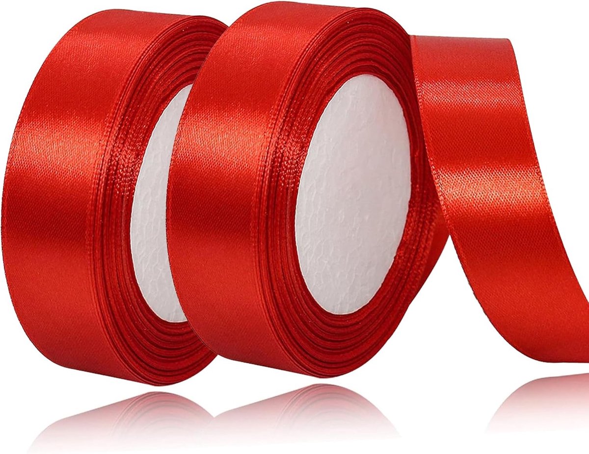 Satin Cadeau Lint 44m 20mm Breed Rood Lint voor Trouwen, Creatieve Knutselprojecten en Cadeau Verpakking