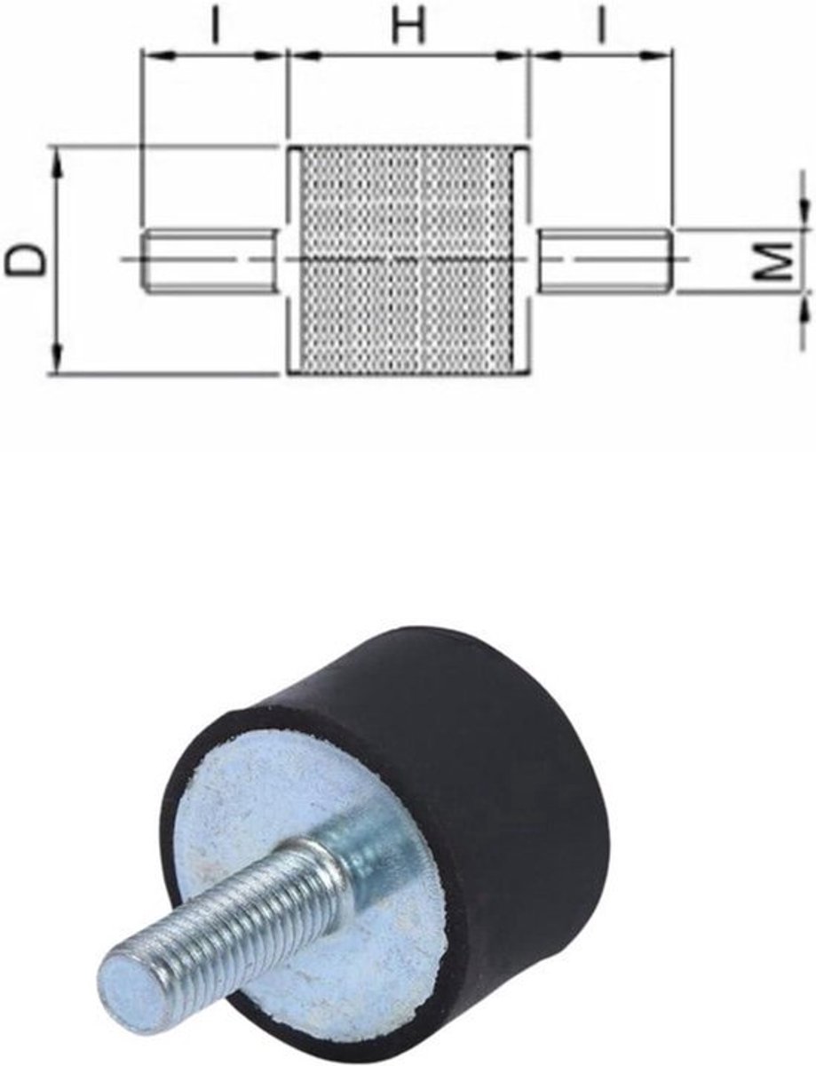 Silent Block M8 4 stuks Silent Block Airconditioning M8 Antivibratie Schokdempers voor Auto Eén Bout