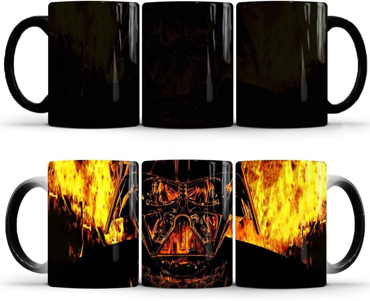 Kleurveranderende keramische mok voor koffie en thee met Star Wars thema, hittegevoelig en uniek ontwerp