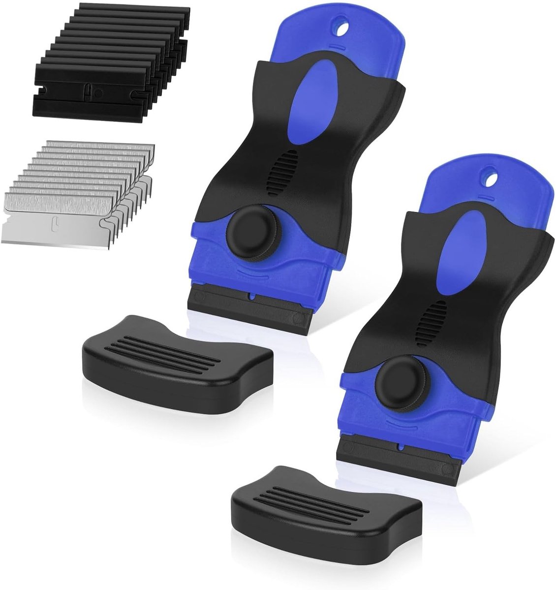 Set van 2 Keramische Hobbeschrapers met 20 RVS en Plastic Bladen voor Keuken, Oven en Glasoppervlakken