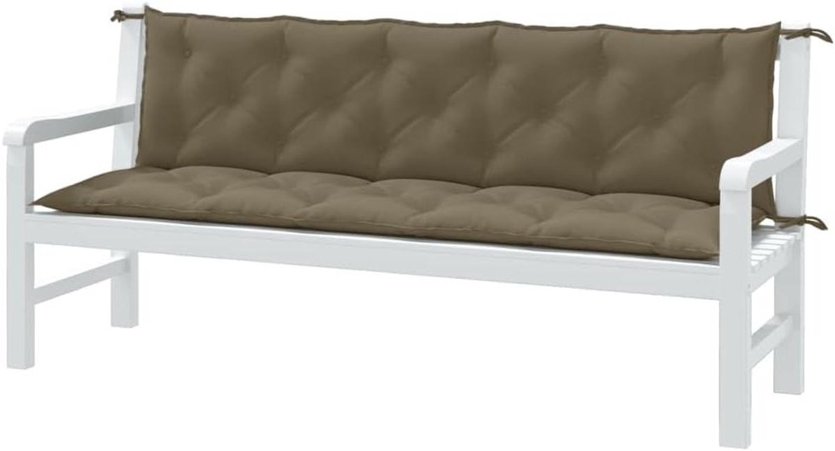 Tuinbankkussens - Zitkussens bank - Buiten Zitten - Zelfterugkerende Vorm - 180 x 50 cm - Taupe Melange
