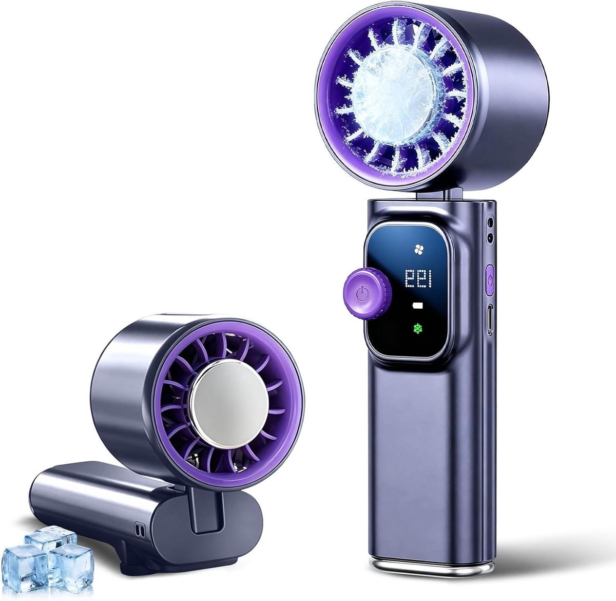 Draagbare Ventilator - Persoonlijke Fan - Buitenactiviteiten - 199 Snelheden - 5500 mAh - Grijs