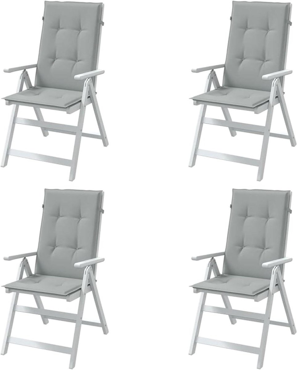 Kussens voor tuinstoel - Stoelkussens Zitting - Comfortabel Zitten - Vormvast Schuim - 120 x 50 cm - Grijs gemêleerd