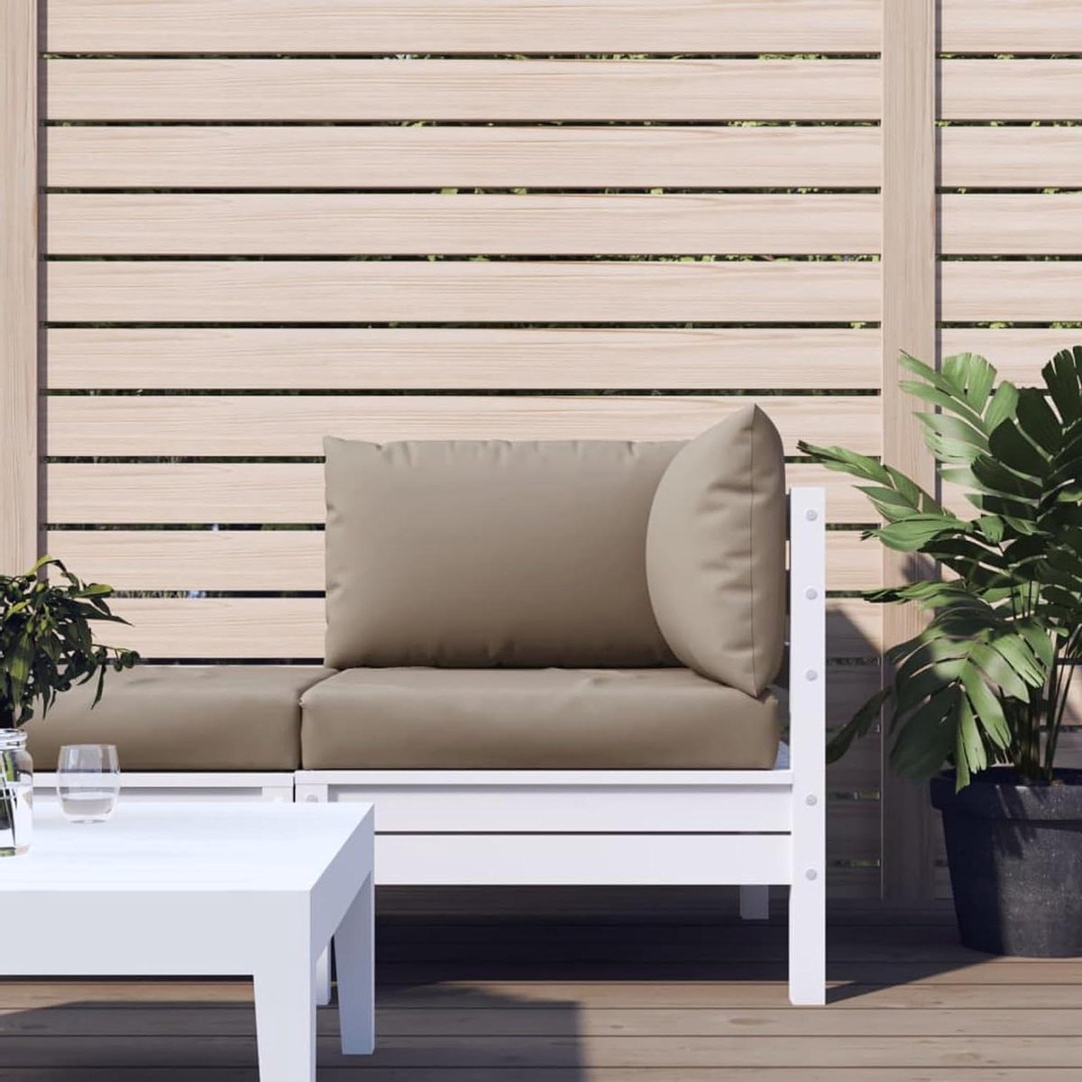 Palletkussens Set - Kussens voor banken - Buiten Ontspannen - Dikke Bekleding - 3 stuks - Taupe