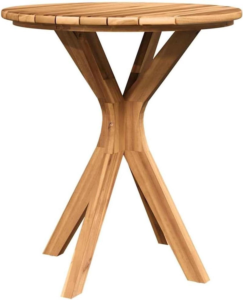 Ronde bijzettafel - Tuin tafel - Buiten genieten - Massief teakhout - 70 x 70 x 75 cm - Bruin