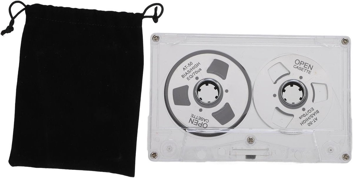 Lege Reel to Reel Cassette Tape van 50 Minuten - Dubbelzijdig, Normale Bias, Metalen Geluidsopname met Transparante Doos