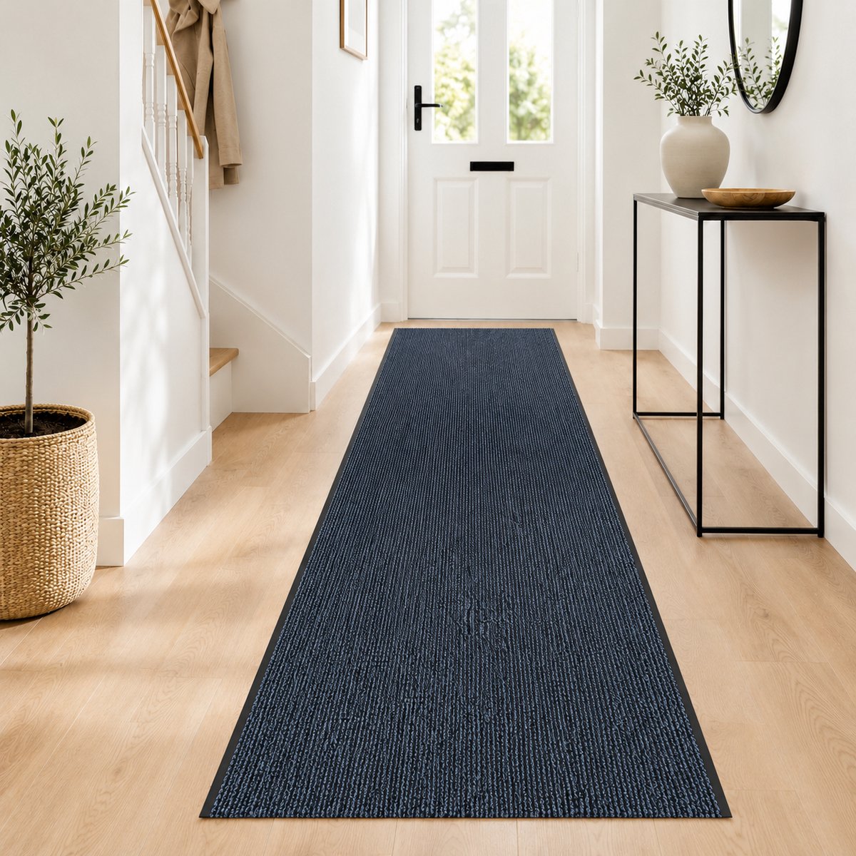 JYG ENTER deurmat loper blauw – 90 x 200 cm – antislip – rand 2 lange zijden