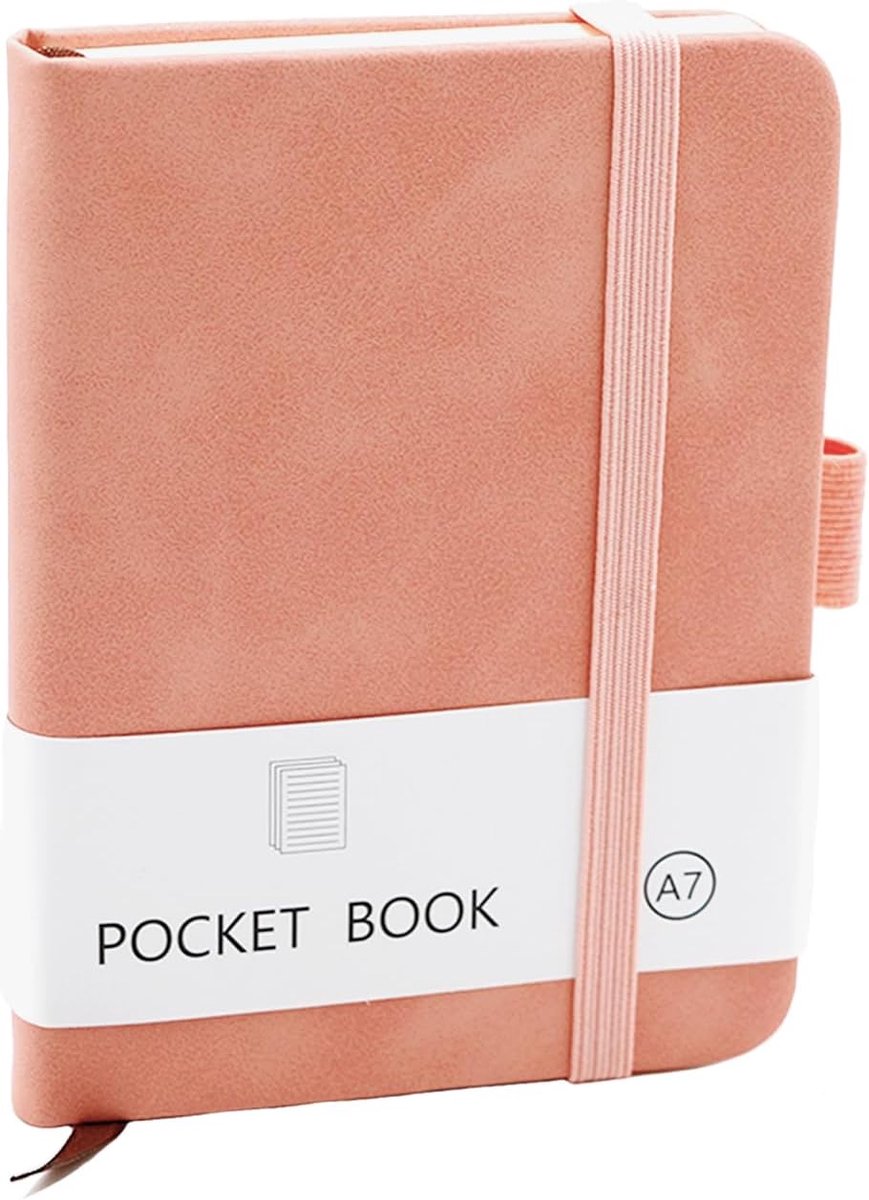 Notitieboek A7 Klein - Roze - Met elastische sluiting - Ideaal voor school en werk - SnelShoppen