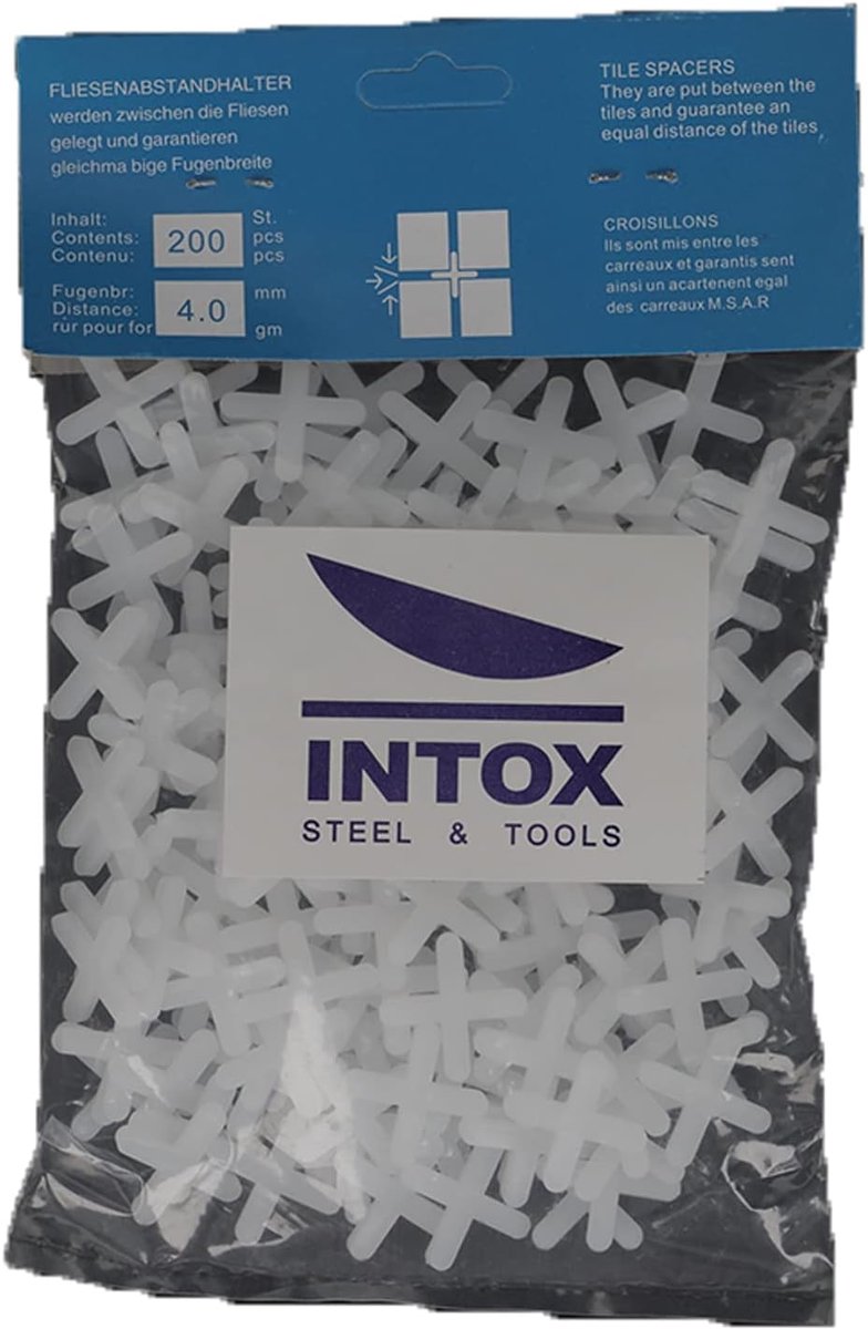 Tegelkruisen 4 mm - Plastic - Symmetrisch - Voor gelijke voegbreedte - SnelShoppen