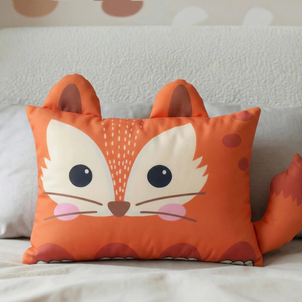 Zelesta Hoofdkussen Kids Vinnie Vos - Oranje/Beige 45x27cm