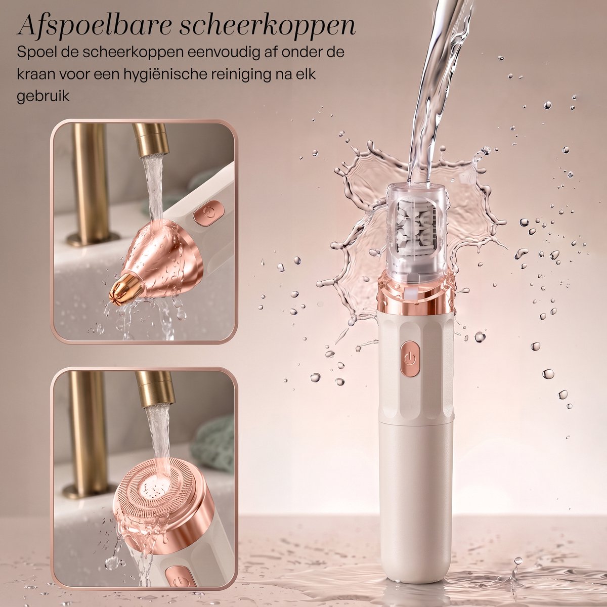 Sansbeauté 3 in 1 Epilator voor Vrouwen PocketPRO Complete met Travel Bag - Epileerapparaat Dames - Epilator - Gezichtsepilator Vrouw - Gezichtsontharing Dames - Epilator Gezicht - Epilator Dames - Gezichtsepilator dames - Oplaadbaar - Rosé Gold thumbnail 5